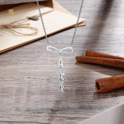 Collier de Mère avec Breloques des Enfants en Amour Infini