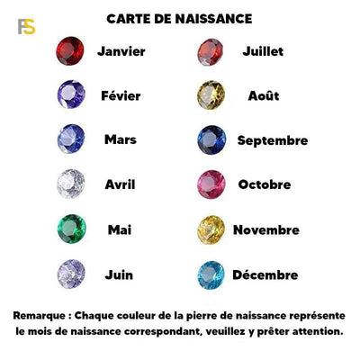 Collier en Coeur Prénoms Personnalisés Pierres de Naissance